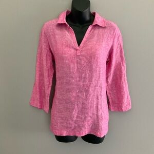 Tahari, pink collared blouse
